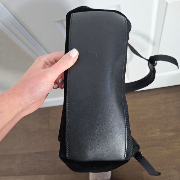 Salvatore Ferragamo Black Velvet Backpack with Front Pocket main image 4